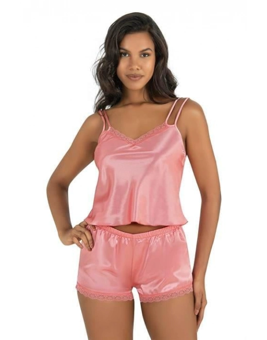 Mercan Saten Şort Takımı 9210