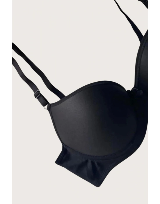 Mikro Kumaş Push Up Dolgulu Balenli Günlük Tek Destekli Sütyen