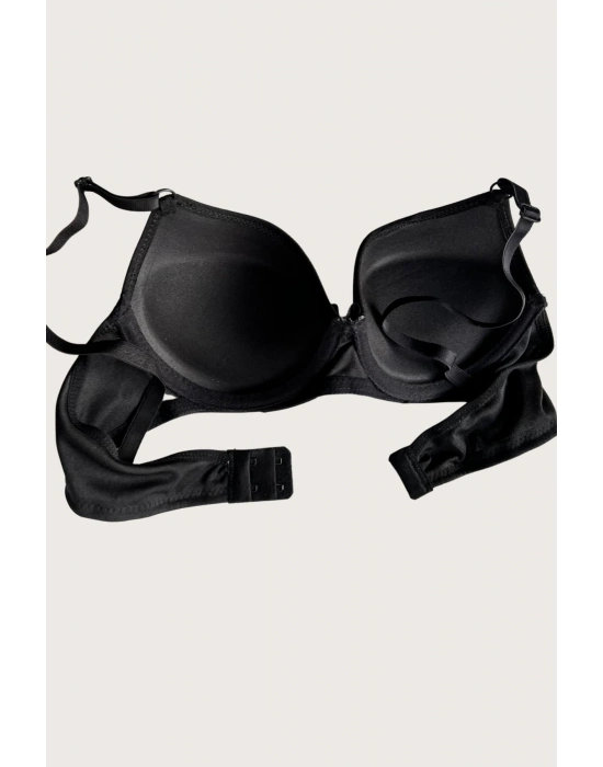 Mikro Kumaş Push Up Dolgulu Balenli Günlük Tek Destekli Sütyen