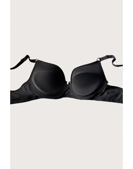 Mikro Kumaş Push Up Dolgulu Balenli Günlük Tek Destekli Sütyen