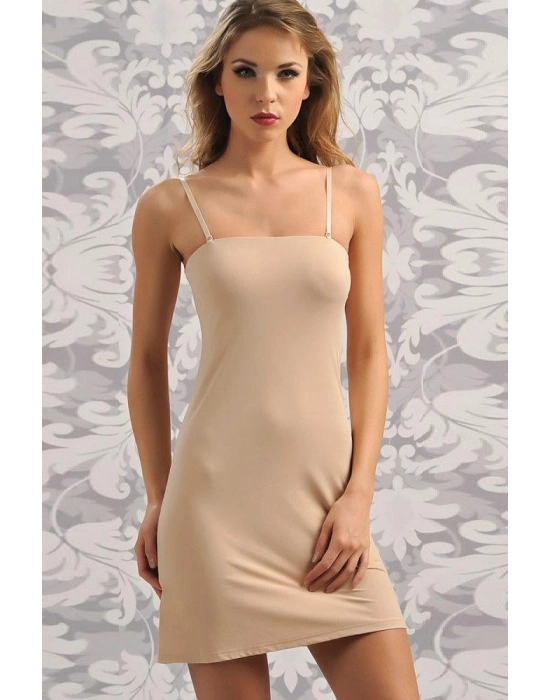 Mikropolyamid Kumaşlı Askıları Çıkabilen Straplez Kısa Elbise Altı Kombinezon
