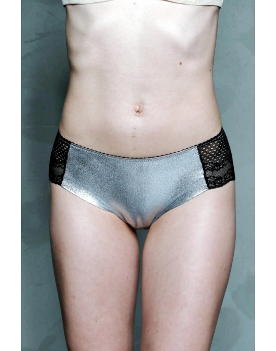 Moonlight 3004 Gümüş  Dantel Detaylı Slip Külot