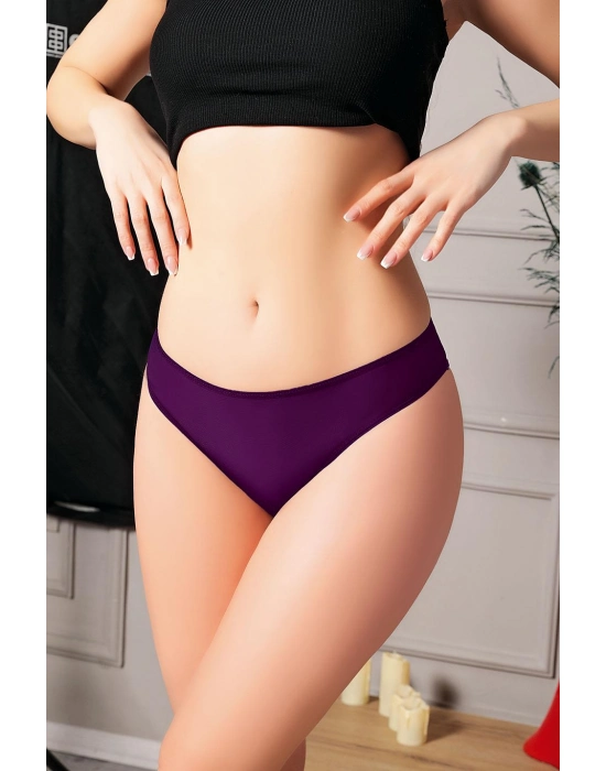 Mor Dantelli Arkası Dekolteli Fantezi Külot