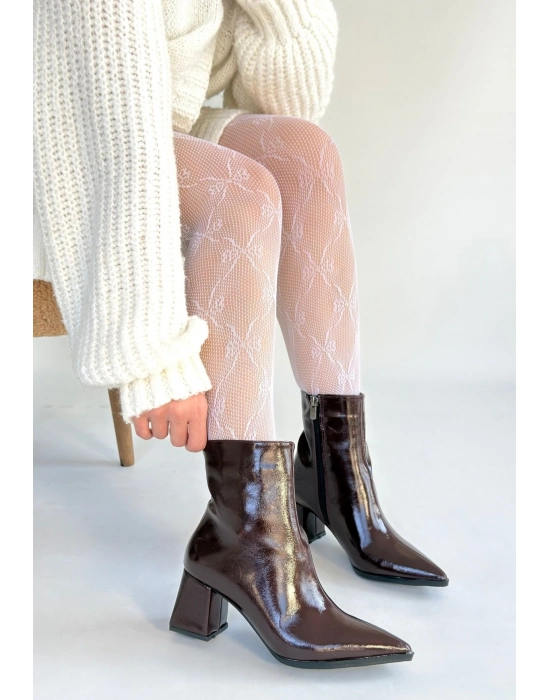 Mosy Bordo Rugan Topuklu Bot - Bamido