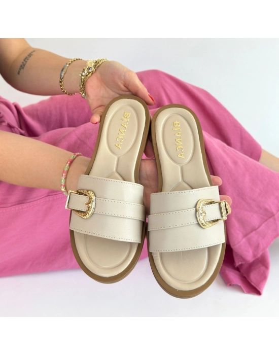 Orja Bej Cilt Terlik - Bamido