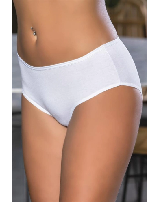 Pamuklu Yüksek Bel Slip Külot Beyaz (brf2966)
