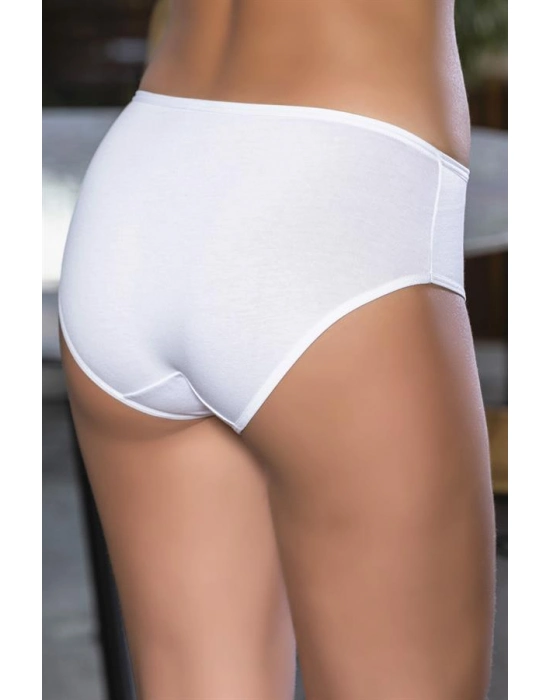 Pamuklu Yüksek Bel Slip Külot Beyaz (brf2966)