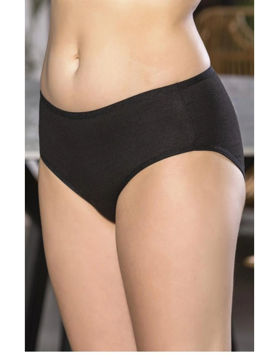 Pamuklu Yüksek Bel Slip Külot Siyah (brf2966)