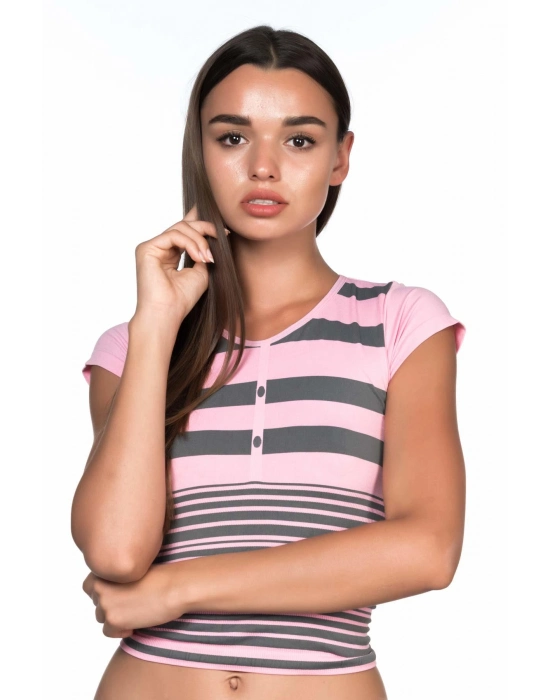 Pembe Gri Mı Emay 5026 Soft Seamless T Shirt