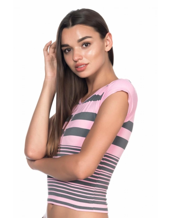 Pembe Gri Mı Emay 5026 Soft Seamless T Shirt