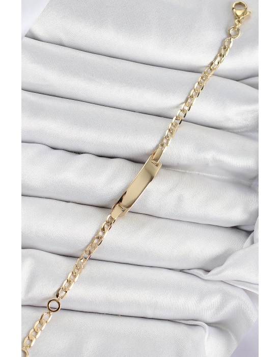 Pirinç Dikdörtgen Model Gold Renk Xuping Bebek Künyesi - Bamido