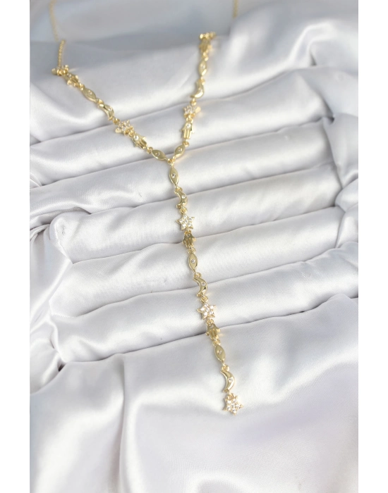 Pirinç Gold Renk Kadın Manifest Kolye - Bamido