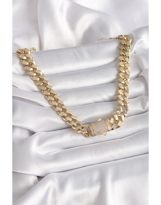 Pirinç Gold Renk Vıp Exclusive Seri Gurmet Model Kadın Kolye - Bamido