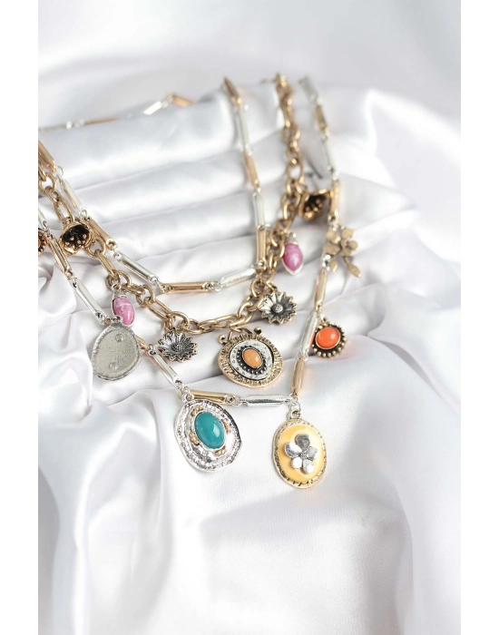 Pirinç Otantik Kolye Seti - Bamido