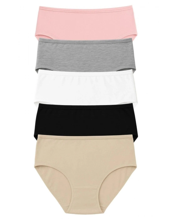 Pk40004 Büyük Beden Yüksek Bel Külot 5 Li Paket