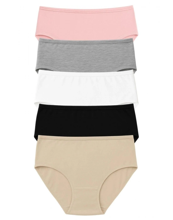 Pk40004 Büyük Beden Yüksek Bel Külot 5 Li Paket