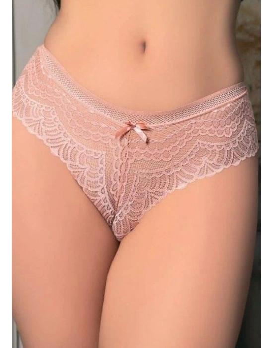 Pudra Dantelli Desenli Fantezi Külot