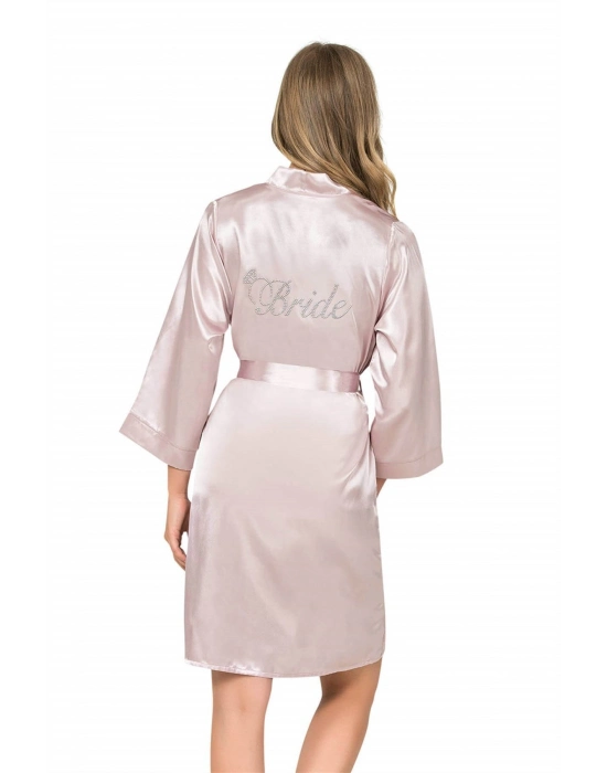 Pudra Kısa Saten Bride Sabahlık