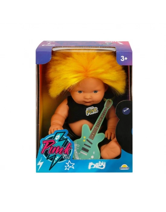Punkçı Bebek Figürü 25 Cm - Sarı Saçlı (bamido)