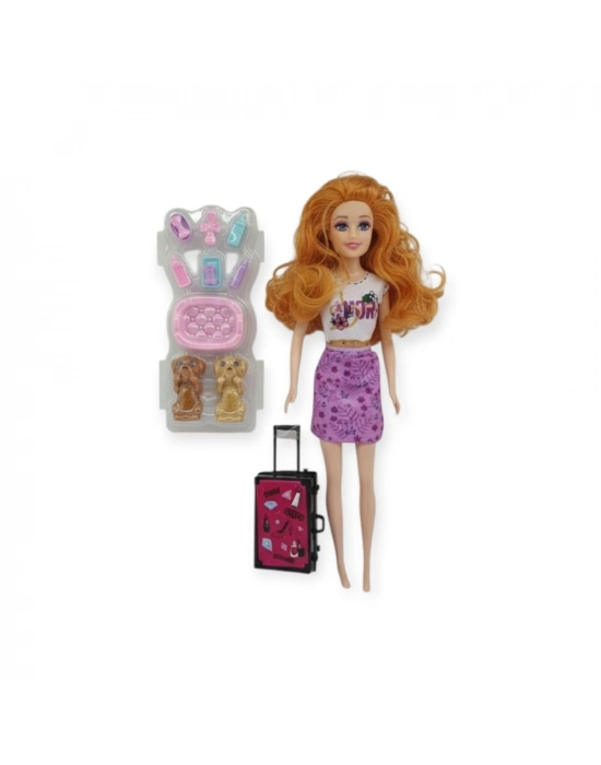 Puppy Bella 30 Cm Bebek Ve Köpek Bakım Seti - Lila Elbise (bamido)