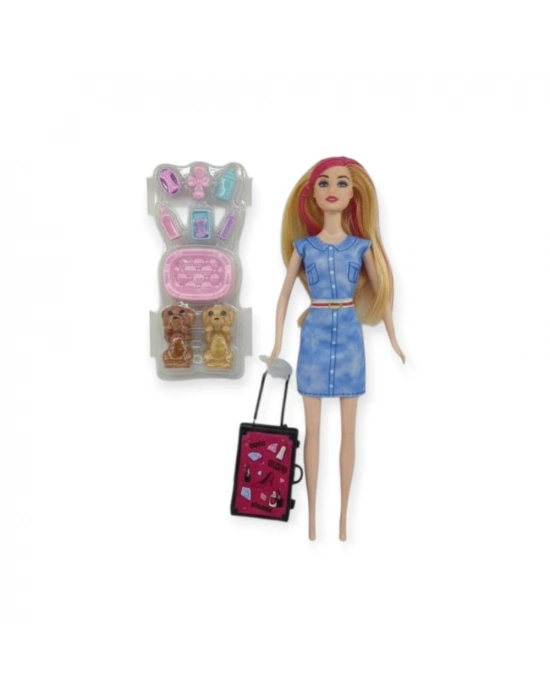 Puppy Bella 30 Cm Bebek Ve Köpek Bakım Seti - Mavi Elbise (bamido)