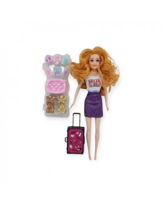 Puppy Bella 30 Cm Bebek Ve Köpek Bakım Seti - Mor Elbise (bamido)