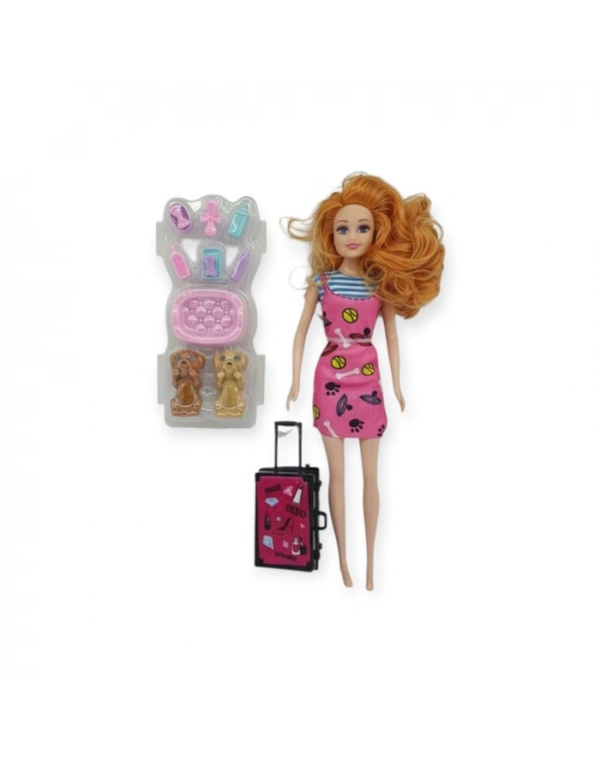 Puppy Bella 30 Cm Bebek Ve Köpek Bakım Seti - Pembe Elbise (bamido)