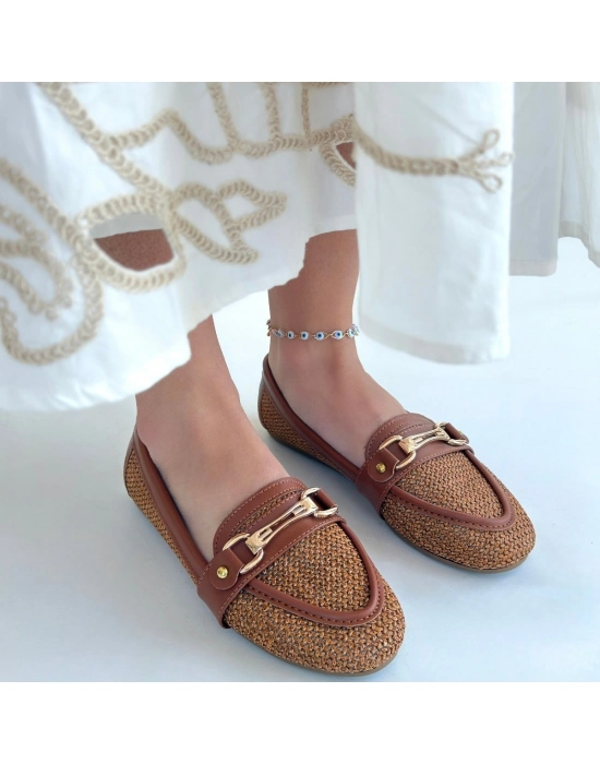 Rain Taba Cilt Babet Ayakkabı - Bamido