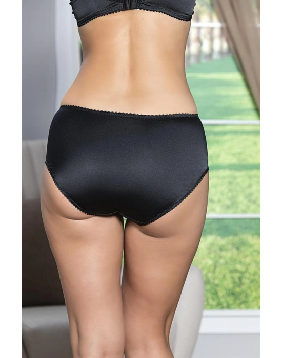 Saten Toparlayıcı Minimizer Sütyen Ve Yüksek Bel Slip Külot Takım Siyah (brf31521)