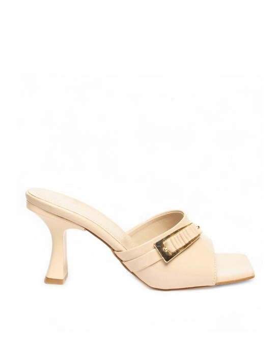 Sief Bej Rugan Topuklu Terlik - Bamido