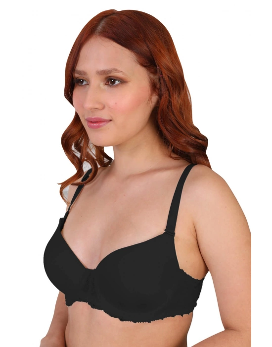 Siyah Mı 189d Pedli Dantelli Balenli Sütyen