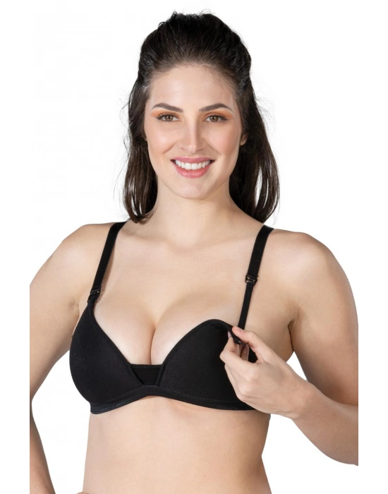 Siyah Mı Emay 1422 Modal Cotton Kaplı Emzirme Sütyen