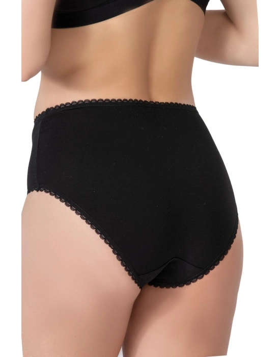 Siyah Mı Emay 1445 Modal Cotton Yüksekbel Dantelli Külot