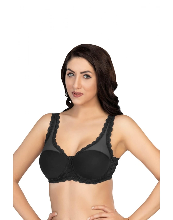 Siyah Mı Emay 172 B Pedli Dantelli Balenli Minimazer Sütyen