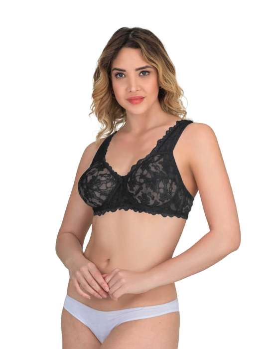 Siyah Mı Emay 178 B Balenli Dantelli Sütyen