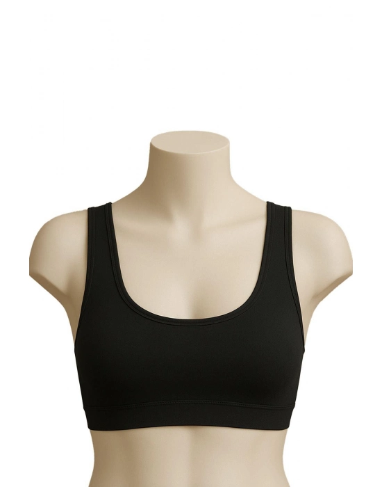 Siyah Mı Emay 1816 6'lı Pedli Kalın Askılı Alıştırma Sütyeni