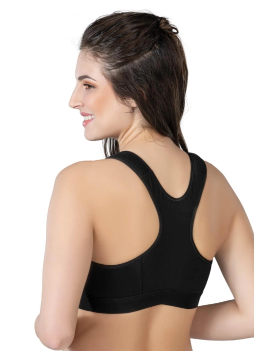 Siyah Mı Emay 184 B Önden Fermuarlı Sporcu Penye Sütyen