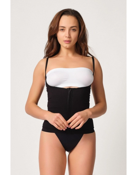 Siyah Mı Emay 2030 Agraflı Göğsü Açık Atlet Korse