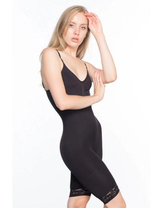 Siyah Mı Emay 2031 Paçalı Dantelli Boy Korse