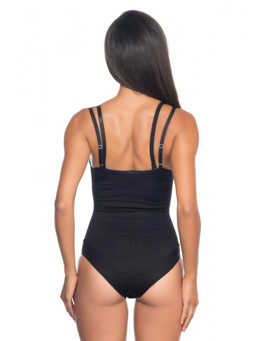 Siyah Mı Emay 2073 Göğüsü Açık Desenli Body Korse