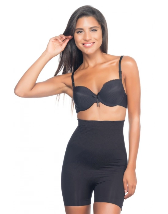 Siyah Mı Emay 2075 Yüksek Bel Desenli Double Kısa Paça Korse