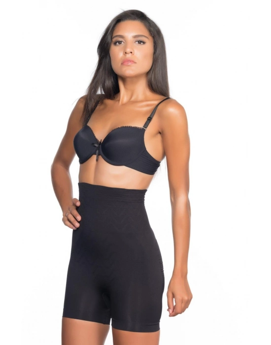 Siyah Mı Emay 2075 Yüksek Bel Desenli Double Kısa Paça Korse