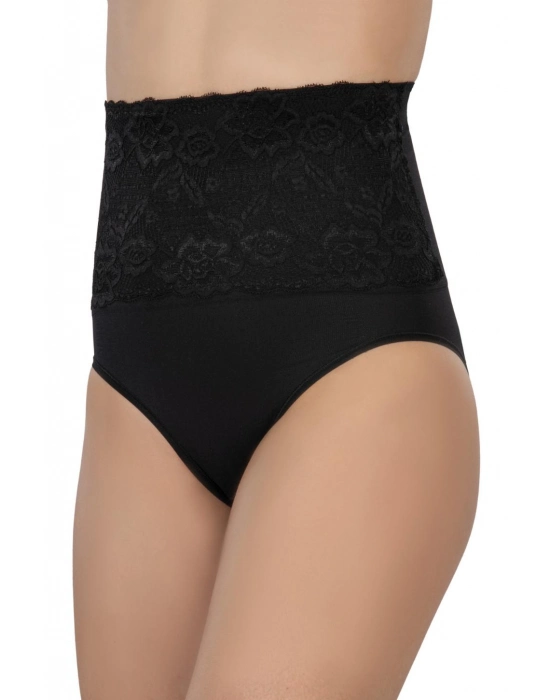 Siyah Mı Emay 2090 Önü Dantelli Yüksek Bel Slip Korse