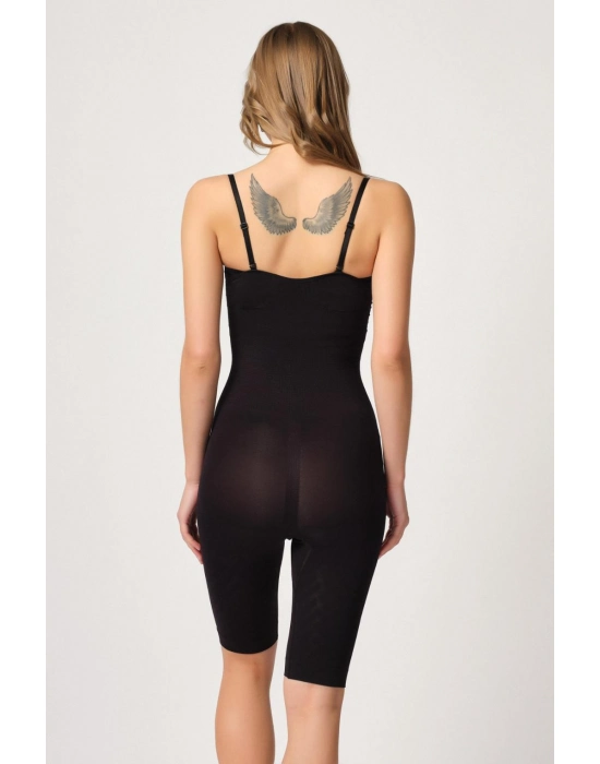 Siyah Mı Emay 2093 Ön Agraflı Göğsü Açık Paçalı Boy Korse