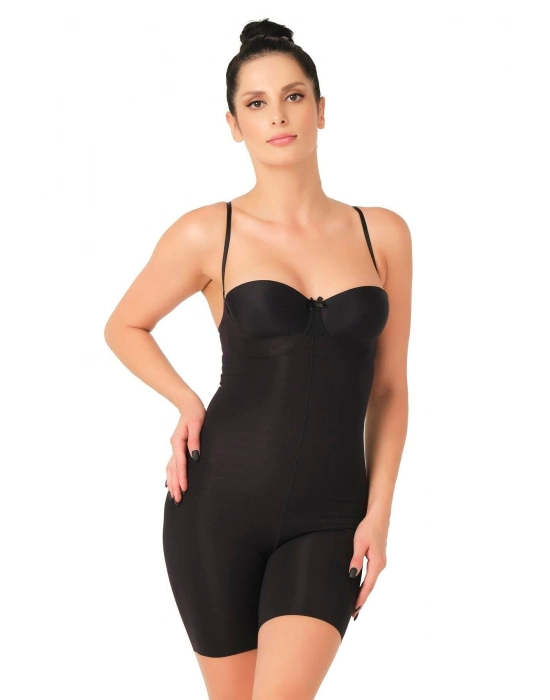 Siyah Mı Emay 2758 Lazer Kesim Göğsü Açık Boxer  Korse