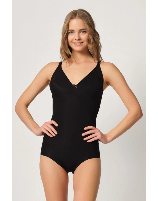 Siyah Mı Emay 2821 Balenli Double Boy Slip Lazer Korse