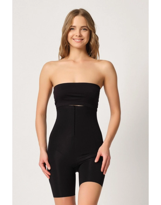 Siyah Mı Emay 2832 Yüksek Bel Balen Destekli Agraflı Lazer Korse