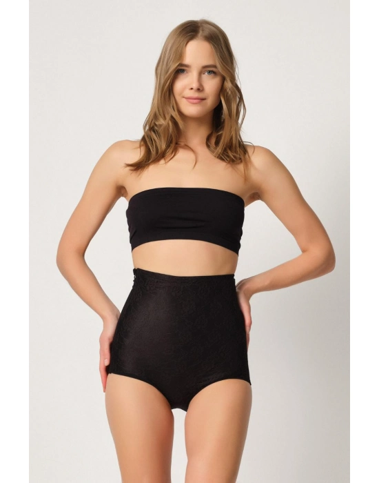Siyah Mı Emay 2842 Lazer Dantelli Slip Korse