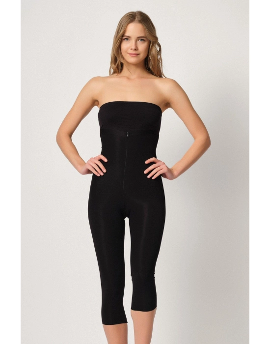 Siyah Mı Emay 2868 Fermuarlı Kapri Tayt Lazer Korse