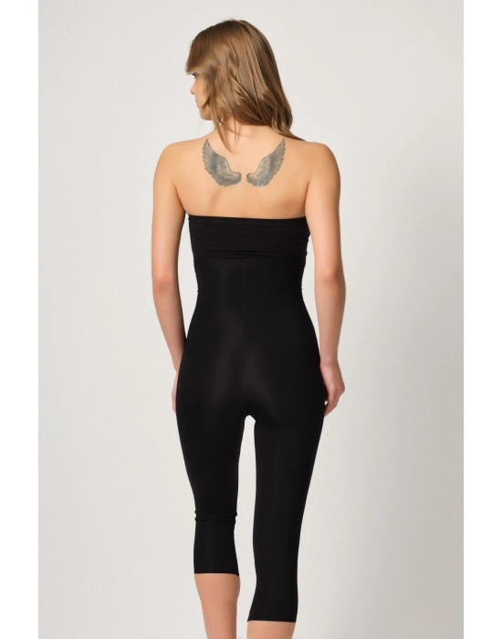 Siyah Mı Emay 2868 Fermuarlı Kapri Tayt Lazer Korse